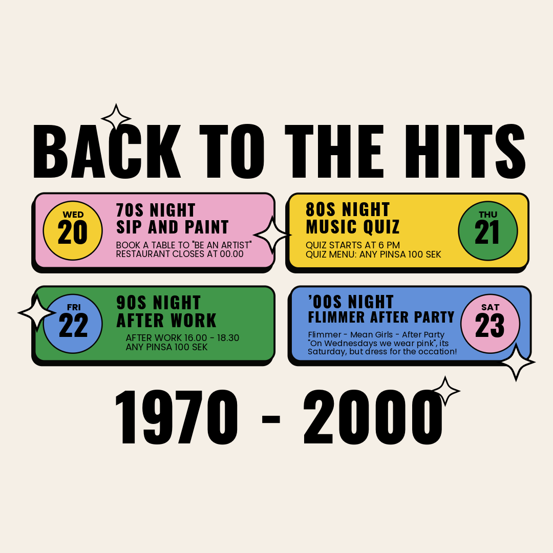 Back to the hits week! 70s-00s!